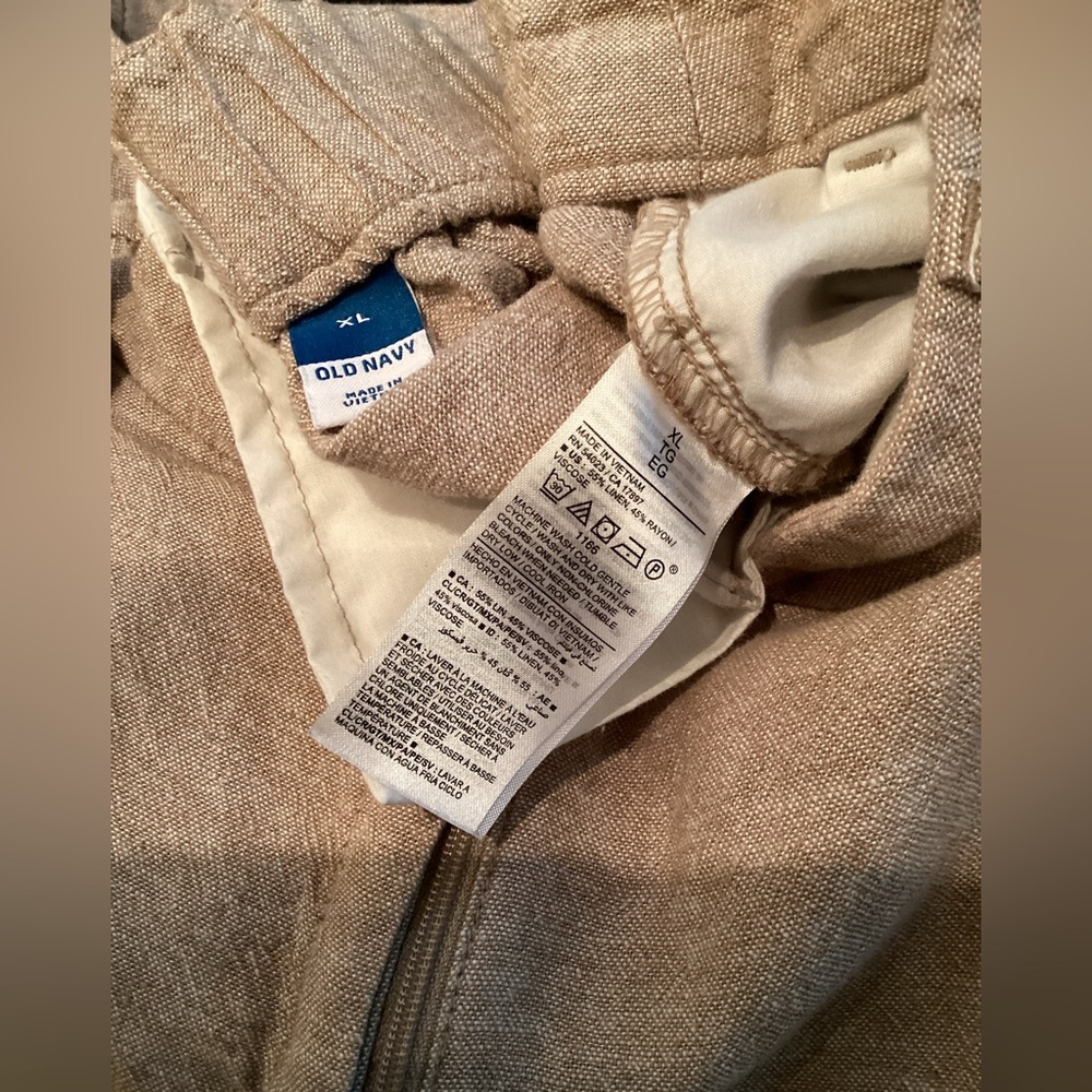 Old Navy linen blend Taylor wide leg trouser light tan Woman’s size XL - Picture 15 of 15